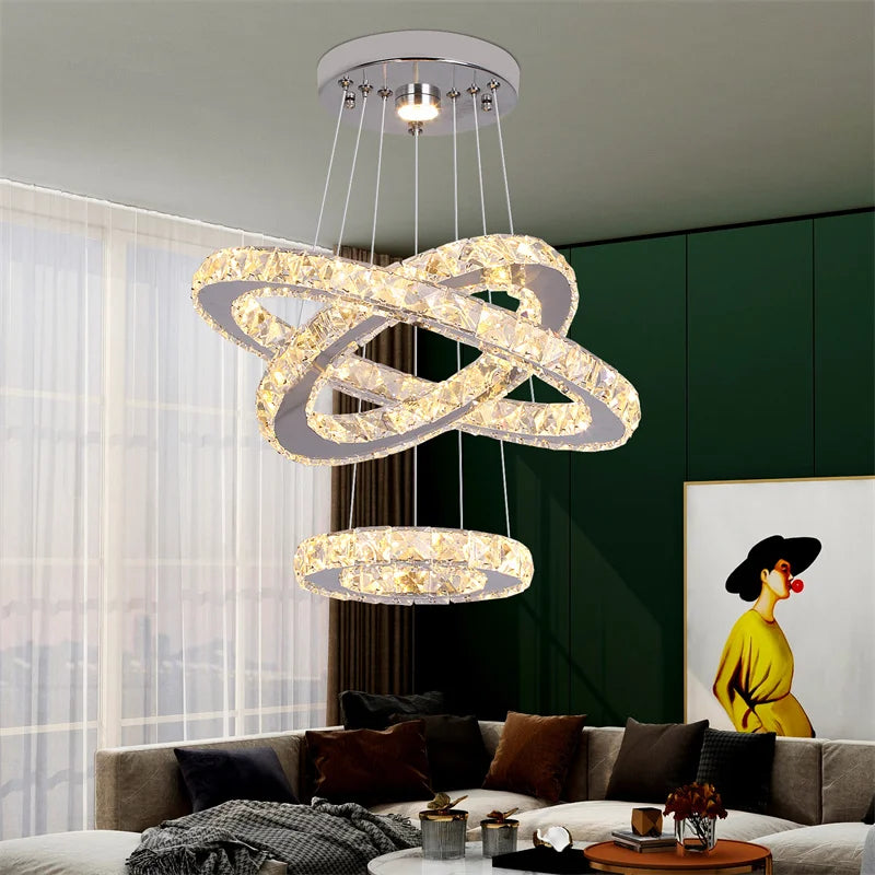 Crystal Chandeliers Luminaria Nordic Pendant Lamp Decorative Led Ceiling Lamps Hanging Light Fixture for Dining Room Bedroom