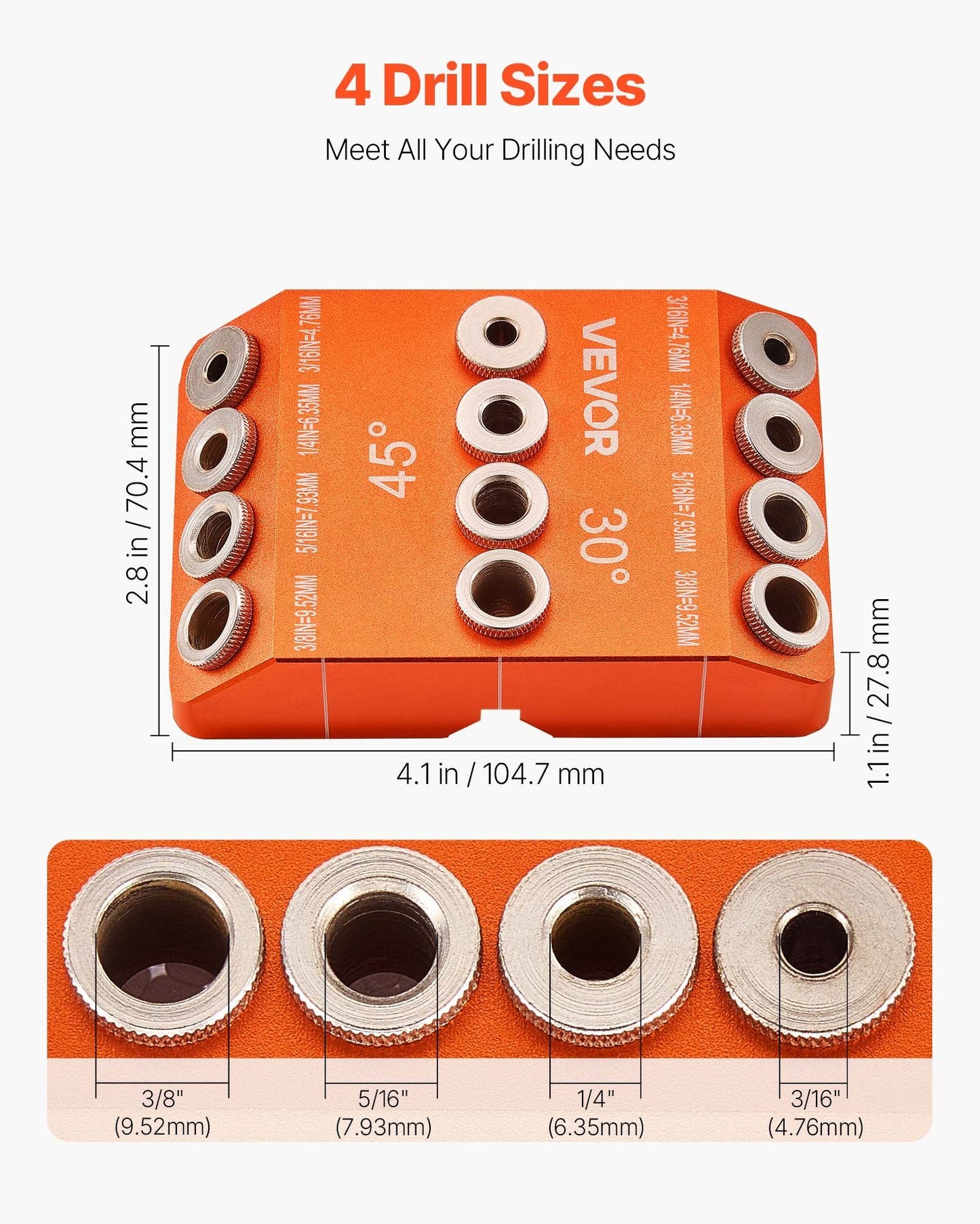 Drill Guide Angle 4 Sizes Portable Precision Drilling Guide Jig