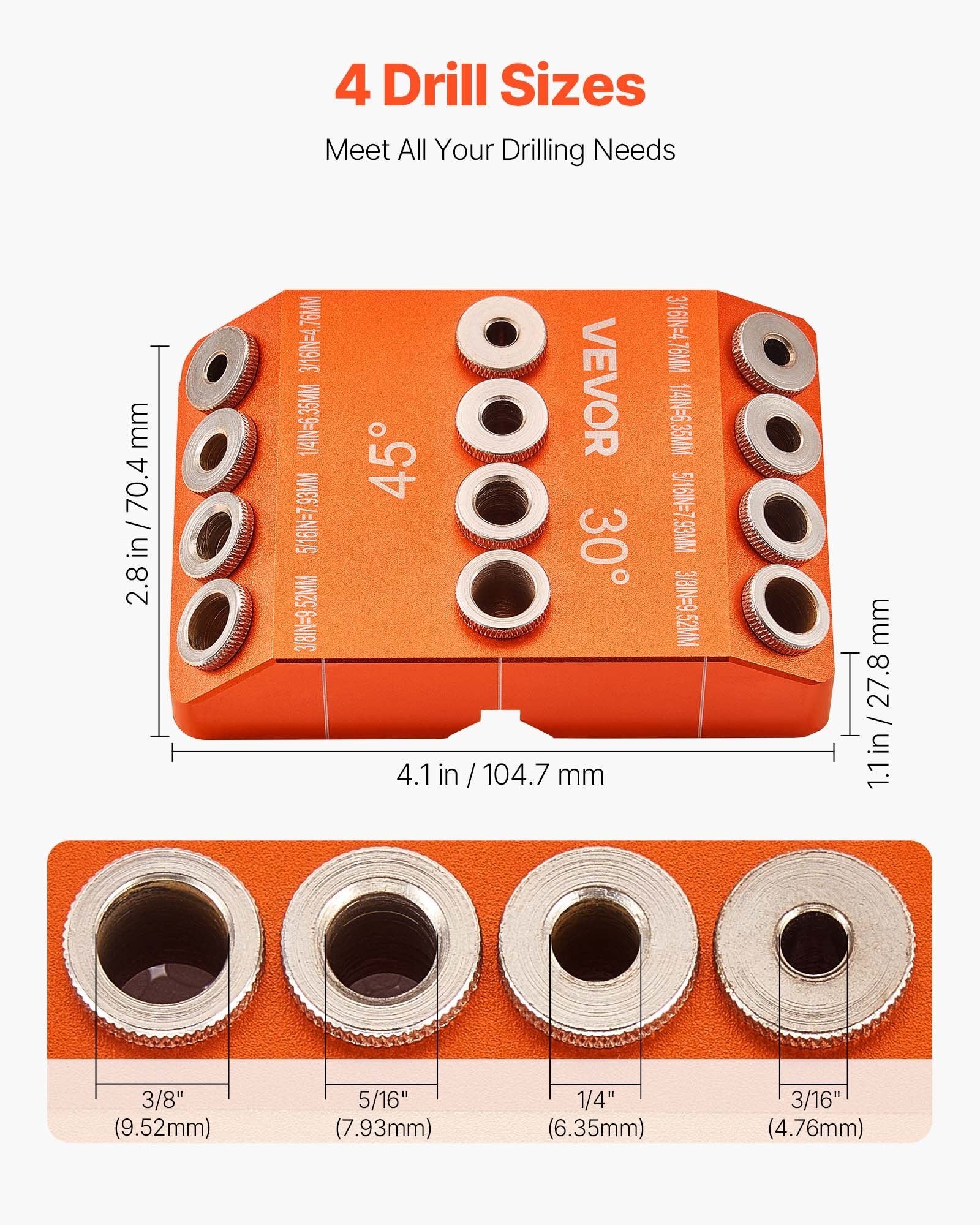 Drill Guide Angle 4 Sizes Portable Precision Drilling Guide Jig