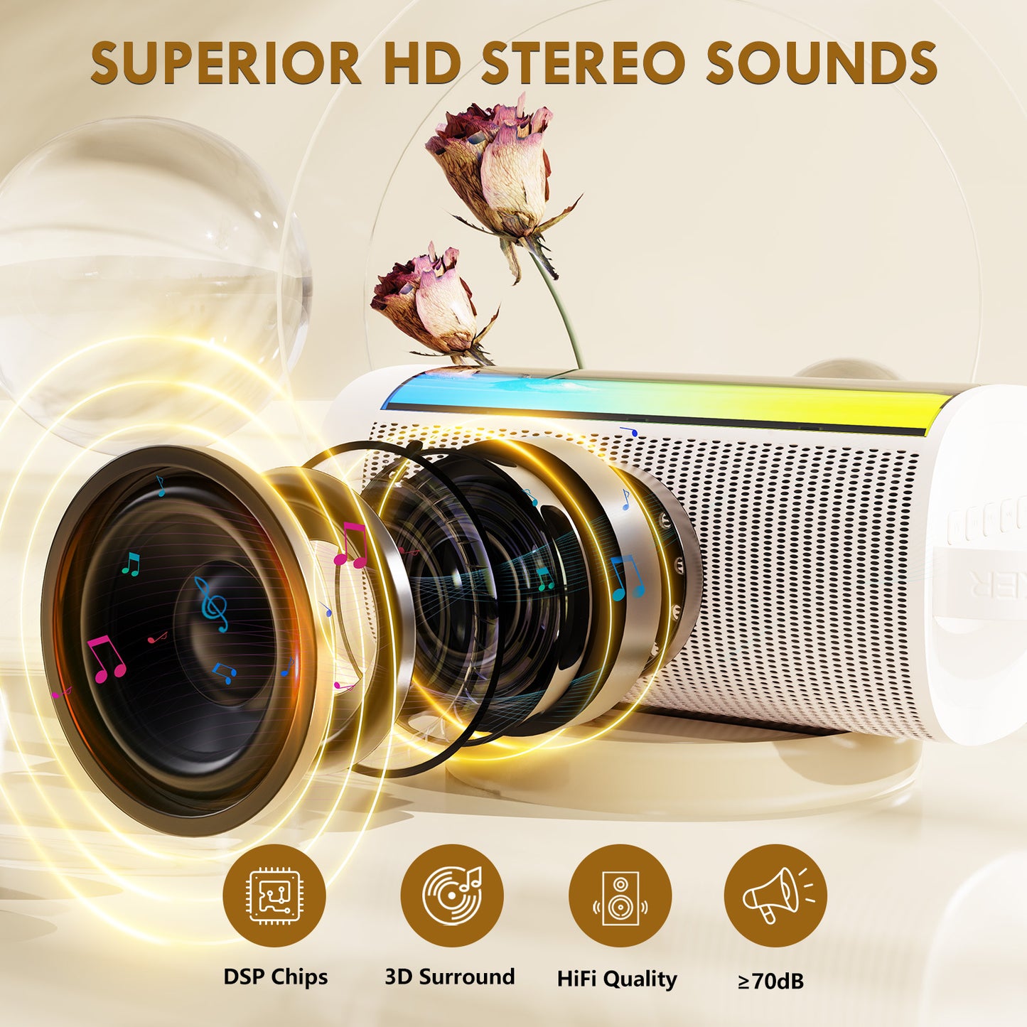 JYX D31-T Karaoke Machine With 2 Wireless Microphones For Adults And Kids