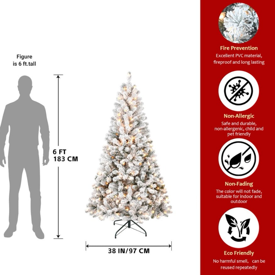 4ft PVC Round Head Flocking Tree