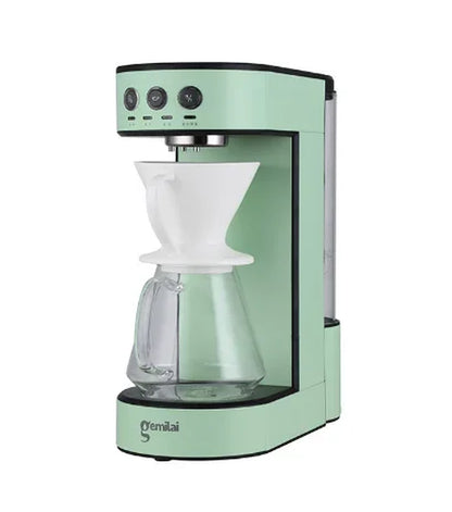 New CRM4106 Drip Coffee Machine - Stainless Steel, One-Click Operation, Classic Design with Filter Cup and Glass