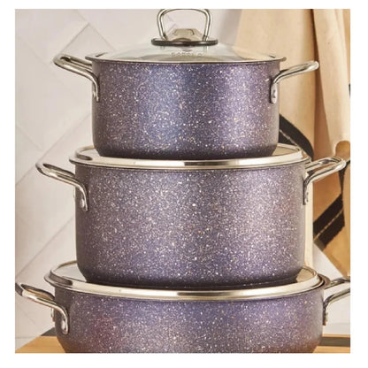 Fireproof Non-Stick Sturdy Long-Lasting Granite New Generation Cookers Design Cookware Pan Sets Gift Dowry Durable Home Kitchen