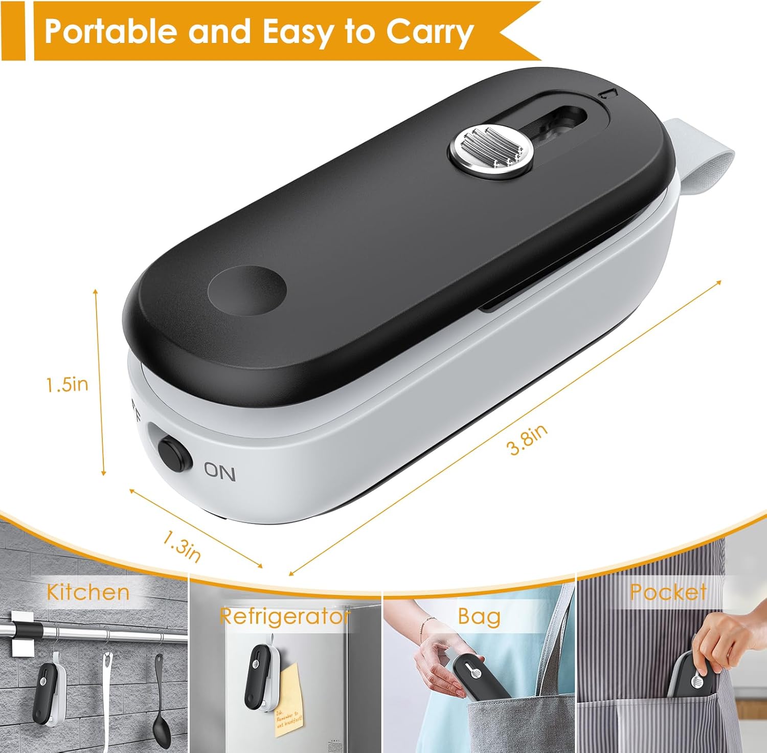 Mini Bag Sealer, 2 in 1 Heat Sealer with Cutter, Portable Resealer Machine for Chip, Plastic Bags Food Storage Snacks (Batteries Included)