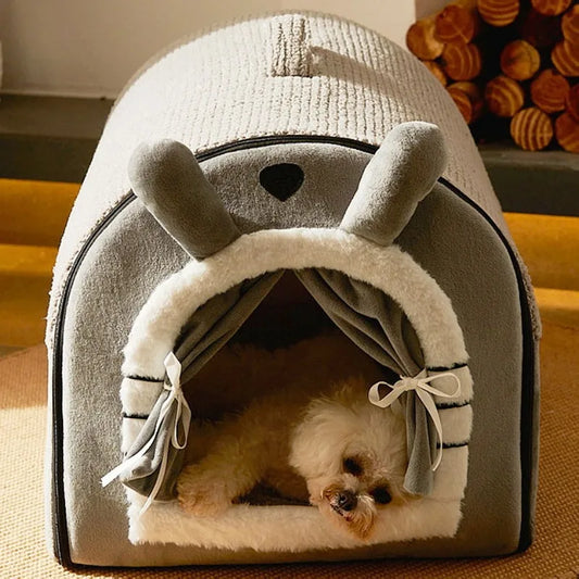 Pet Dog Bed Cozy Cat Mat Removable Washable Pet Cat Dog House Nest Warm Winter Deep Sleep Tent for Small Medium Large Pet Dogs