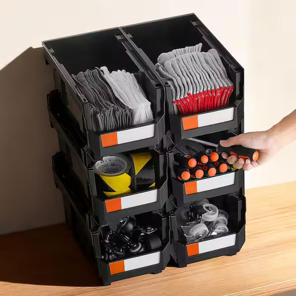 Stackable Storage Bins Hanging Closet Organizer 6-Pack for Home & Office