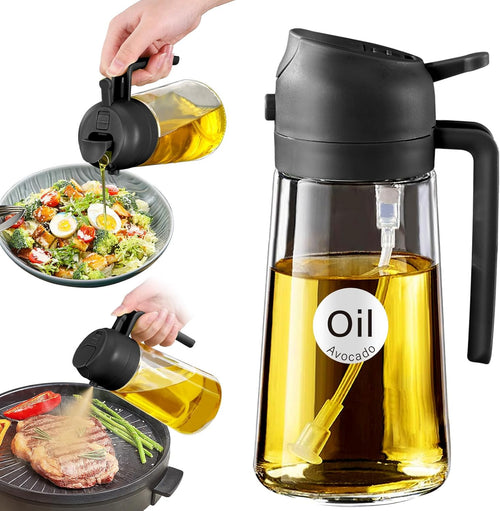 Glass Olive Oil Sprayer 16oz – YARRAMATE 2-in-1 Cooking Bottle